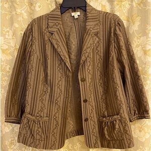 J Jill Lightweight cotton blend eyelet embroidered jacket. SIZE Large.Fits great